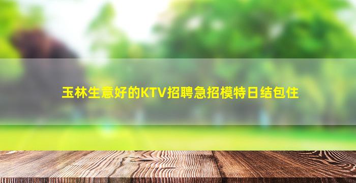 玉林生意好的KTV招聘急招模特日结包住